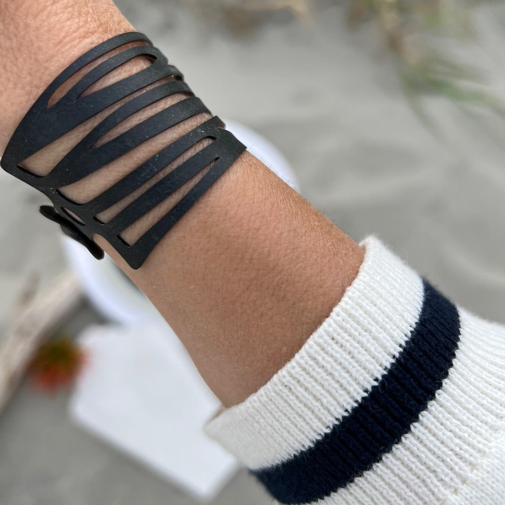 Zebra Wrap Bicycle Tube Bracelet