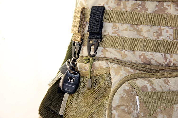 Tactical Molle Hanging Belt Carabiner KeyHook Webbing Clip Buckle Backpack E5L2 