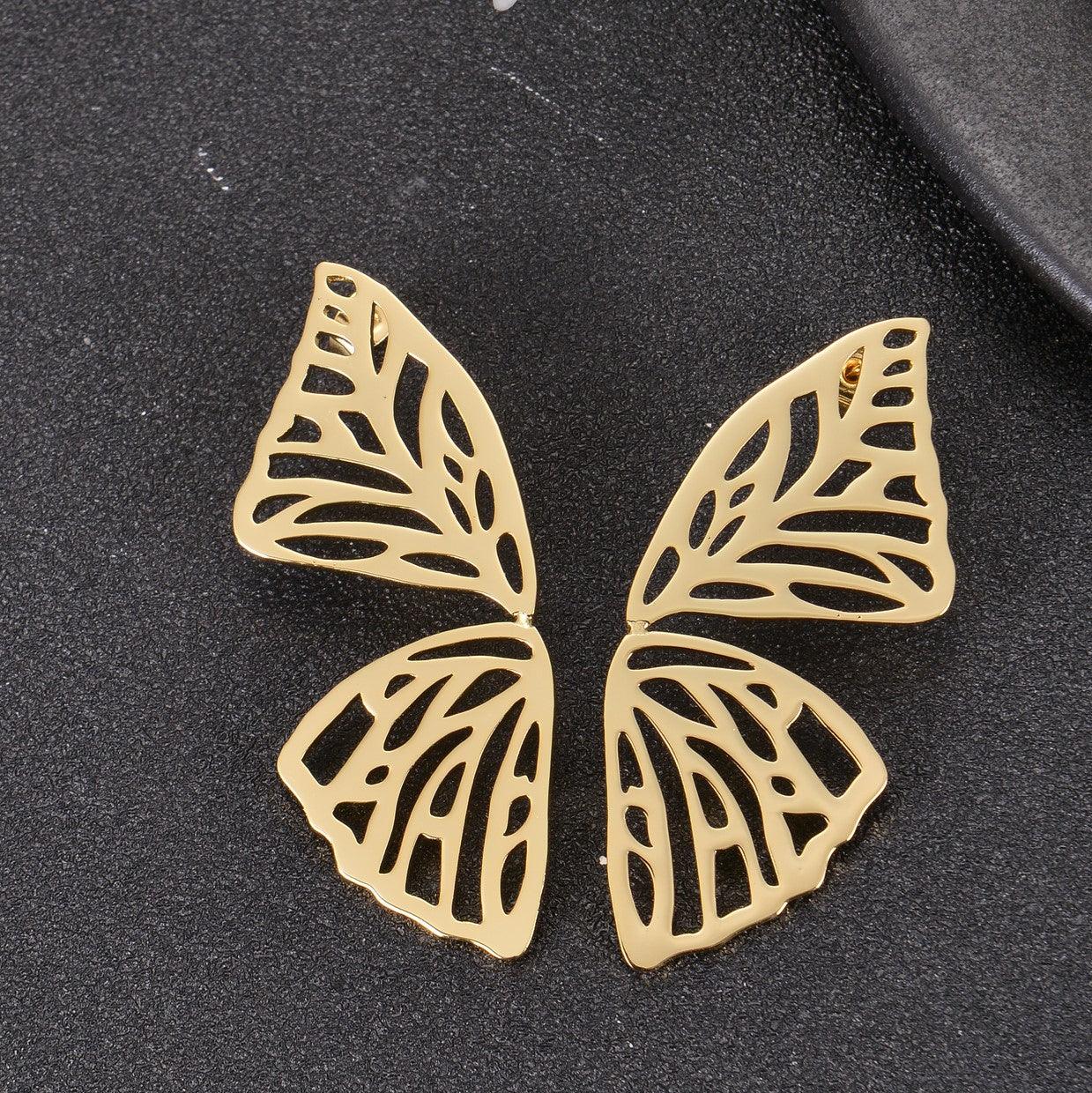 Pretty Butterfly Wing Stud Earrings