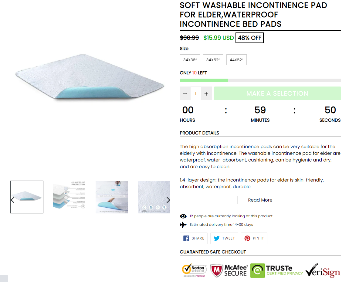 high absorbption incontinence pads