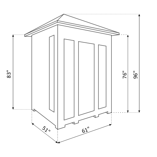 Enlighten Dry Traditional Sauna SunRise - 3 Peak - 3 Person Outdoor Sauna