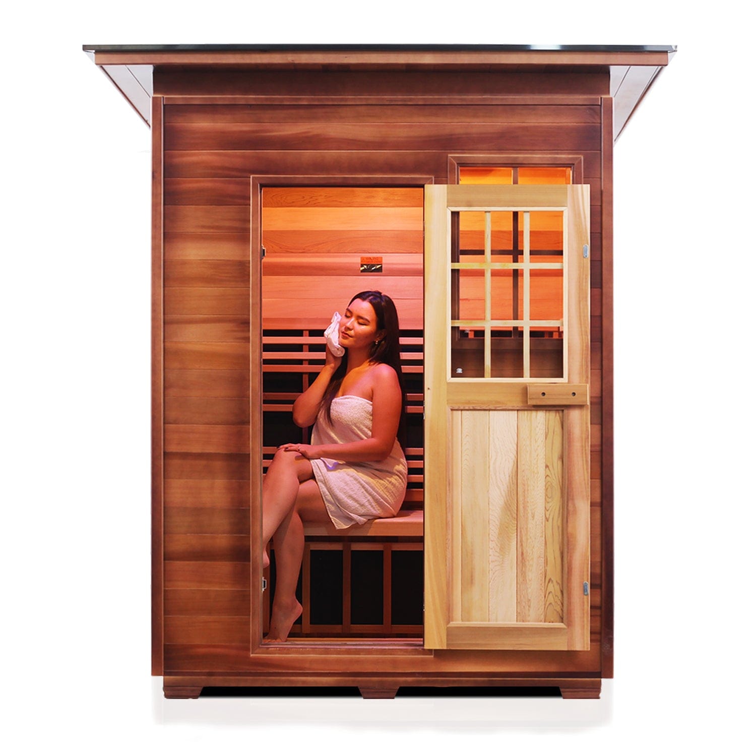 Enlighten Infrared/Traditional Sauna SAPPHIRE - 3 Slope - 3 Person Outdoor Sauna