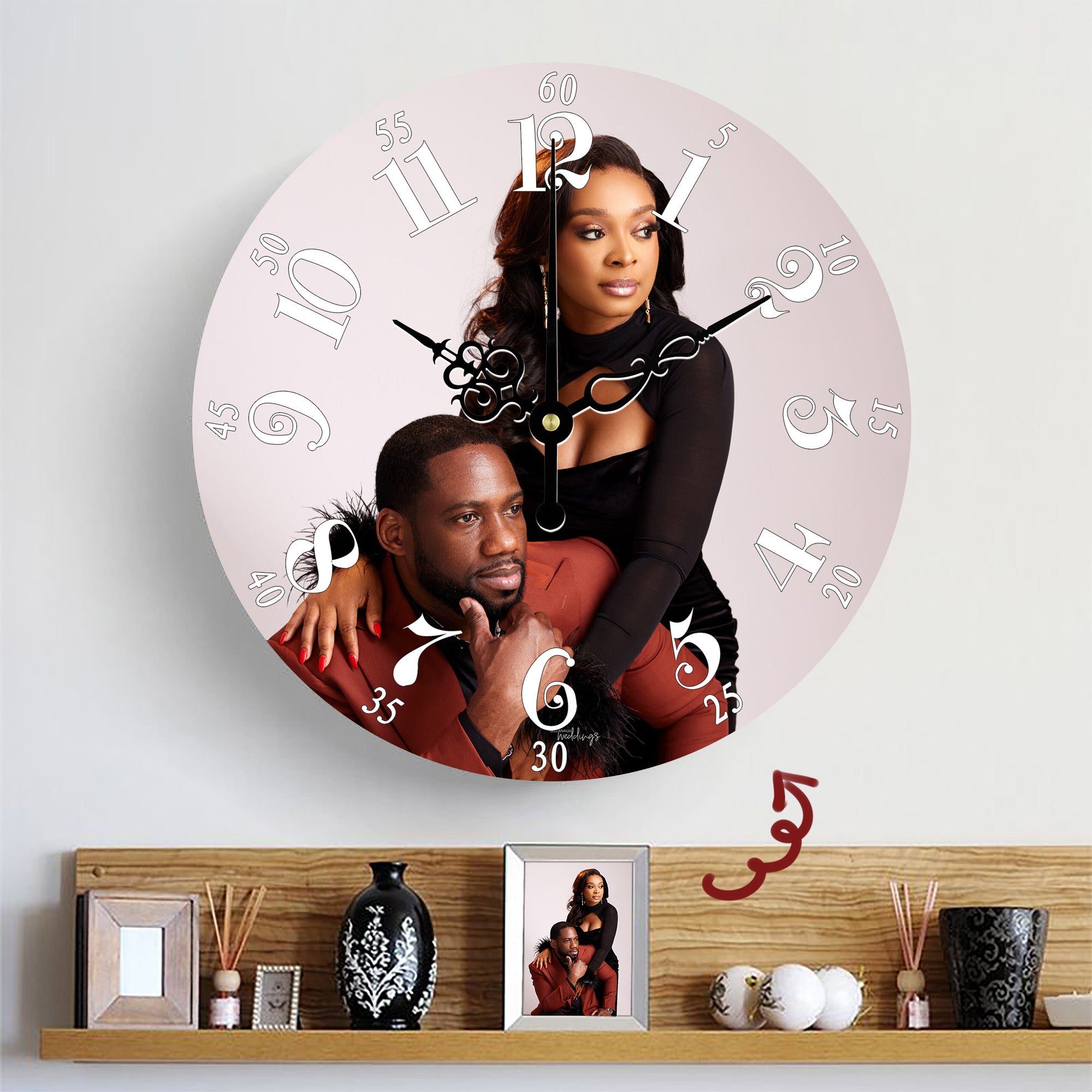 Personalized Wall Clock - Capture Moments all Number Styles