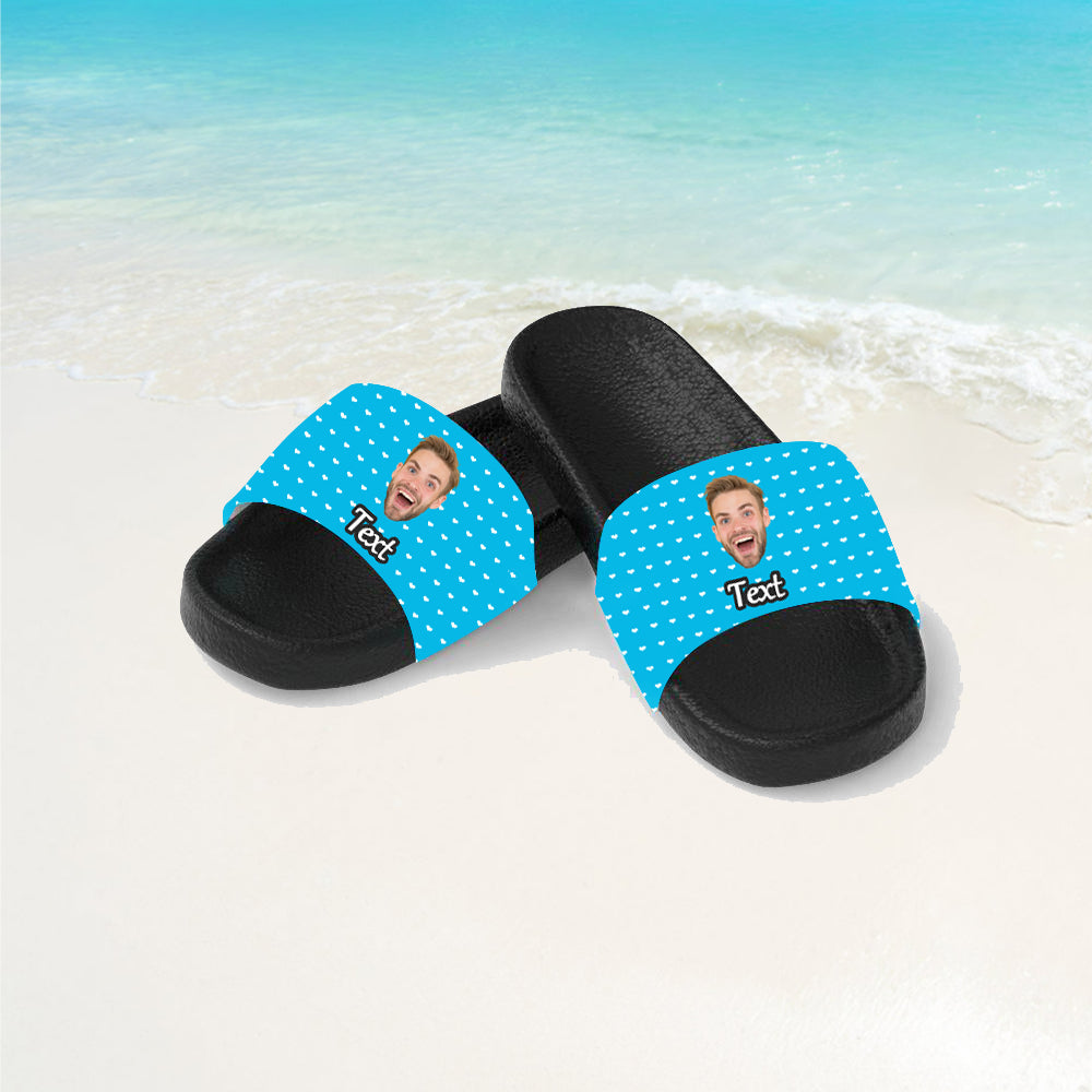 Custom Photo Face Slippers Personalized Sliders Sandals With Texts