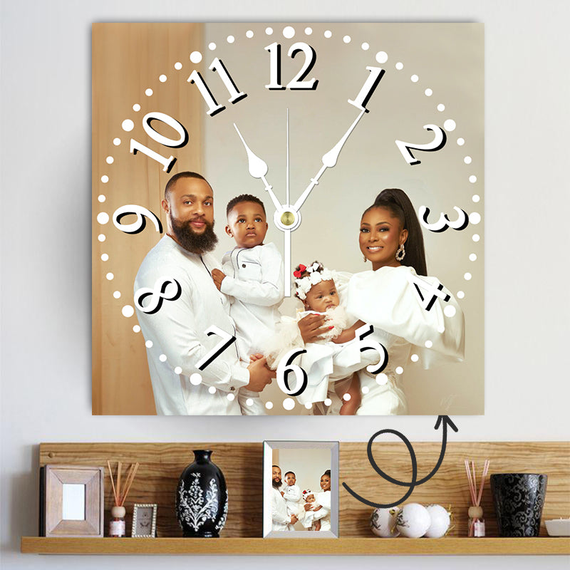 Personalized Clock Square Custom Wall Clock Gift With Photo