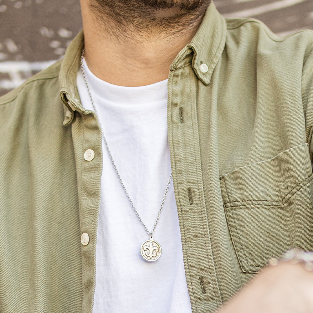 Fleur-De-Lis Necklace (Silver-Plated)