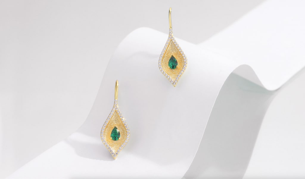 New Fashion Gold Calla Lily Drop Earrings Sterling silver Jewelry | Taanaa Jewelry