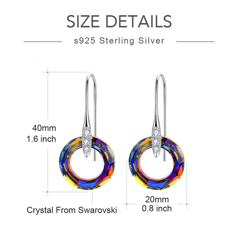 Big Round Swarovski Crystal Drop Earrings Women - Taanaa Jewelry