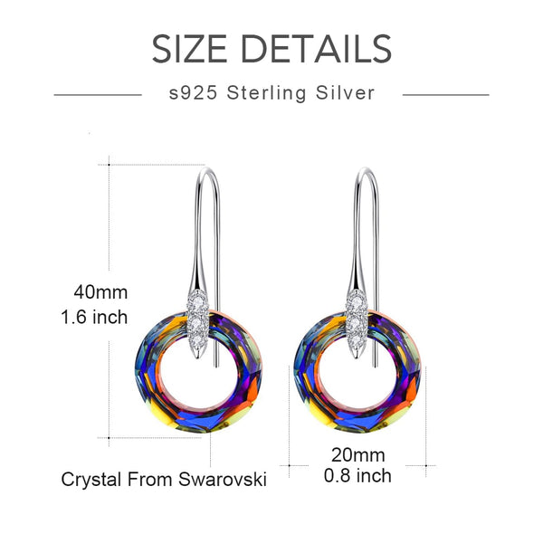Big Round Swarovski Crystal Drop Earrings Women - Taanaa Jewelry