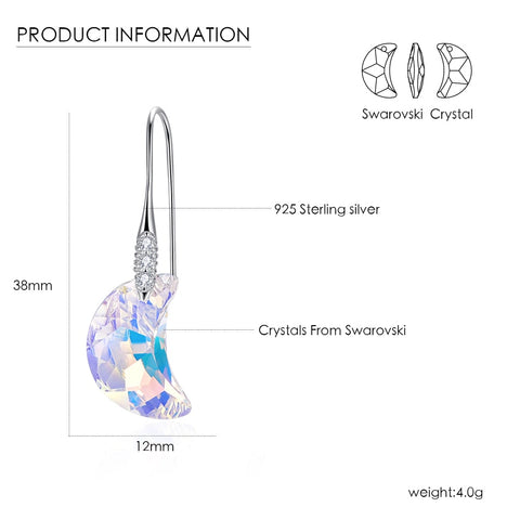Swarovski Moon Crystal Earrings For Women Jewelry -Taanaa Jewelry