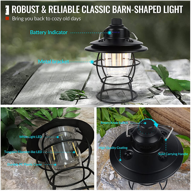 High Brightness Rechargeable LED Vintage Lantern