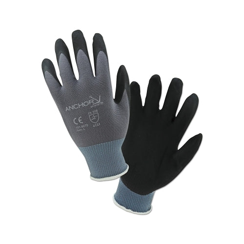 Anchor Brand Micro-Foam Nitrile Dipped Coated Gloves, Black/Gray - 144 per CA