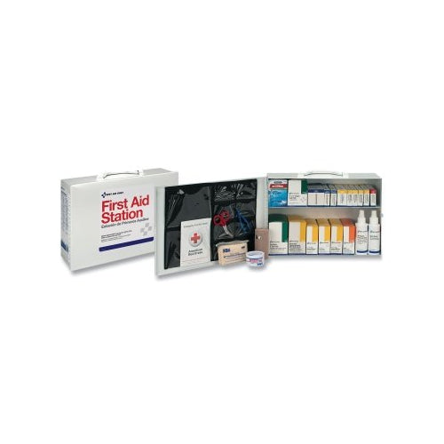 First Aid Only 100 Person Industrial First Aid Kit, Steel Case, Carry Handle, Wall Mount - 1 per KT - 6135