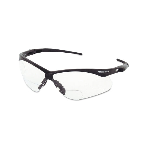 Kleenguard_x0099_ V60 Nemesis_x0099_ Rx Readers Prescription Safety Glasses, Clear, Polycarbonate Scratch-Resistant Lens, Black Frame/Temples, +2.5 - 1 per PR - 28627