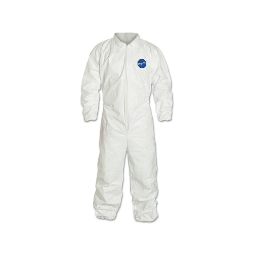 Dupont_x0099_ Tyvek 400 Coverall, Serged Seams, Collar, Elastic Waist, Elastic Wrists And Ankles, Front Zipper, Storm Flap, White, 2Xl - 25 per CA - TY125SWH2X002500