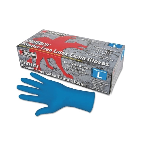 Mcr Safety Medtech Exam Gloves, Large, Blue, Latex, 11 Mil - 500 per CS - 5049L