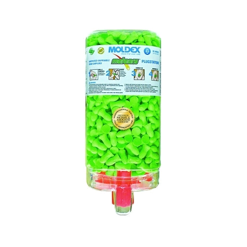 Moldex Plugstation Earplug Dispenser, Disposable Plastic Bottle, Foam Earplugs, Bright Green, Meteors - 1 per DI - 6875