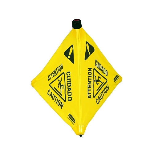 Rubbermaid Commercial Floor Pop-Up Safety Cones, Caution (Multi-Lingual)/Wet Floor Symbol, Yellow, 20