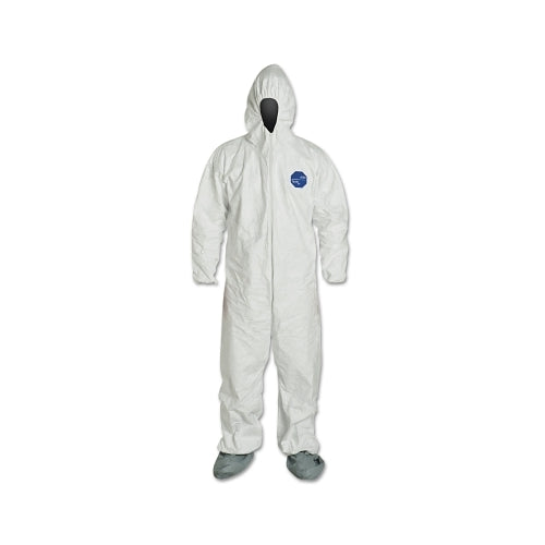 Dupont_x0099_ Tyvek 400 Coverall, Serged Seams,Attached Hood, Boots, Elastic Waist/Wrist/Ankles, Front Zipper, Storm Flap, White, Medium - 25 per CA - TY122SWHMD002500