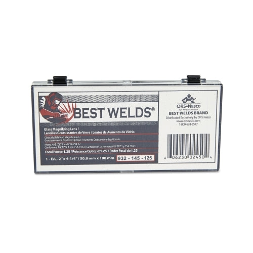 Best Welds Glass Magnifier Plate, 2 Inches X 4.25 In, 1.25 Diopter, Clear - 1 per EA - 932145125