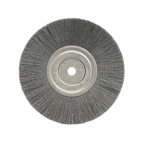 Weiler Narrow Face Crimped Wire Wheel, 8 Inches D X 3/4 W, .0118 Stainless Steel, 6000 Rpm - 1 per EA - 01805