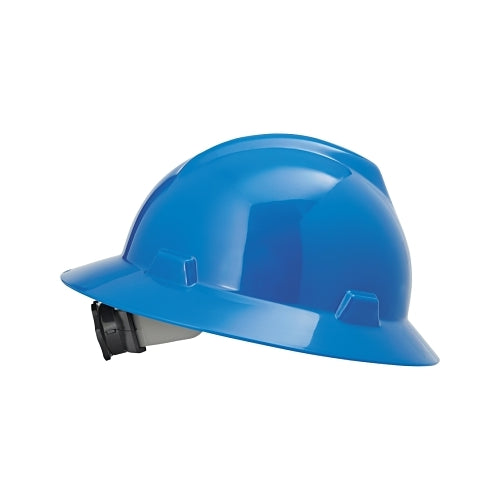 Msa V-Gard Protective Hats, Fas-Trac Ratchet, Hat, Blue - 1 per EA - 475368