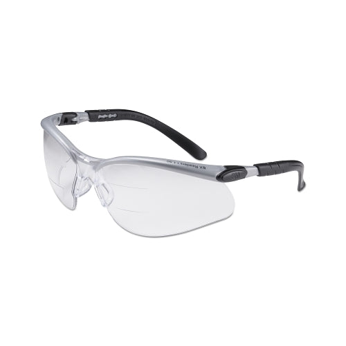 3M Bx Dual Reader Safety Eyewear, Polycarbon Anti-Fog Lenses, Silver/Black Frame - 1 per EA