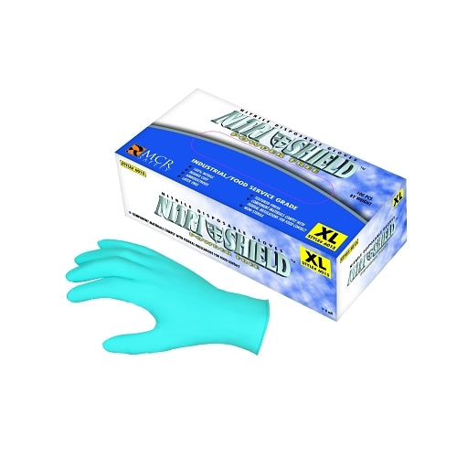 Mcr Safety Nitrile Disposable Gloves, Nitrishield, Rolled Cuff, Unlined, Large, Blue, 4 Mil Thick, Powder Free - 100 per BX - 6015L