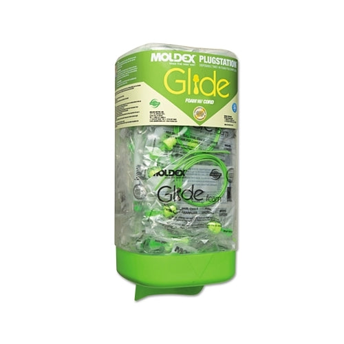 Moldex Plugstation Earplug Dispenser, Disposable Plastic Bottle, Foam Earplugs, Green, Glide Twist-In - 1 per DI - 6883