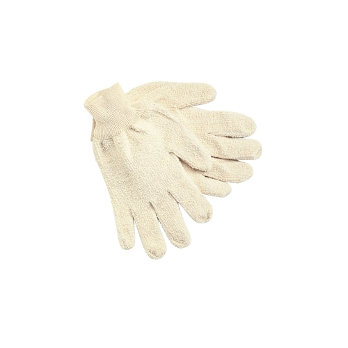 Mcr Safety Terrycloth Reversible Work Gloves, Large, Natural, Knit-Wrist Cuff, 18 Oz Cotton/Polyester - 12 per DZ - 9400KM