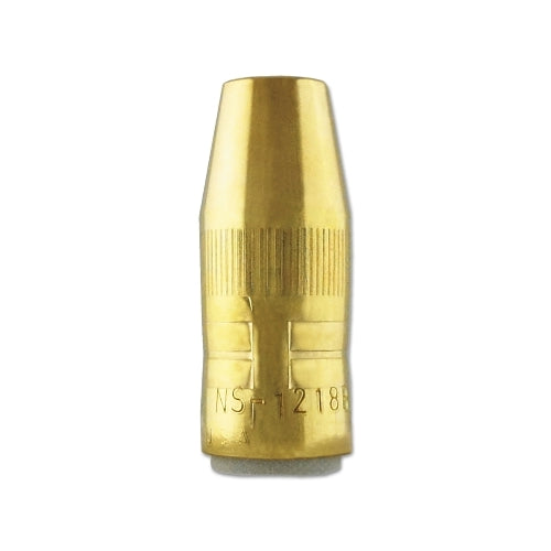 Bernard Centerfire Mig Nozzle, 1/8 Inches Recess, 1/2 Inches Bore, For T Series Tip, Brass - 1 per EA - NS1218B