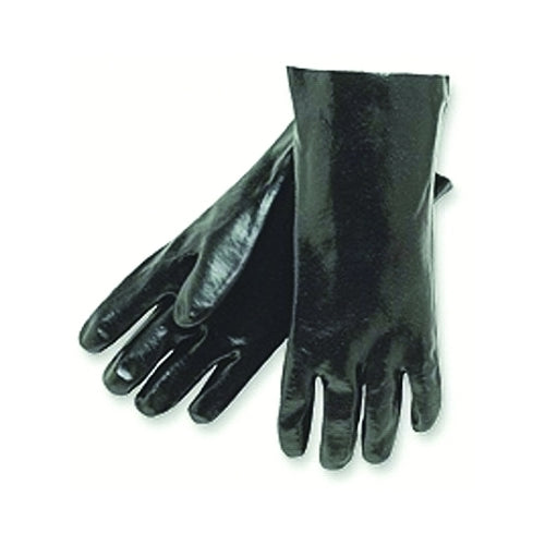 Mcr Safety Economy Dipped Pvc Gloves, Large 14 In, Black - 12 per DOZ - 6300