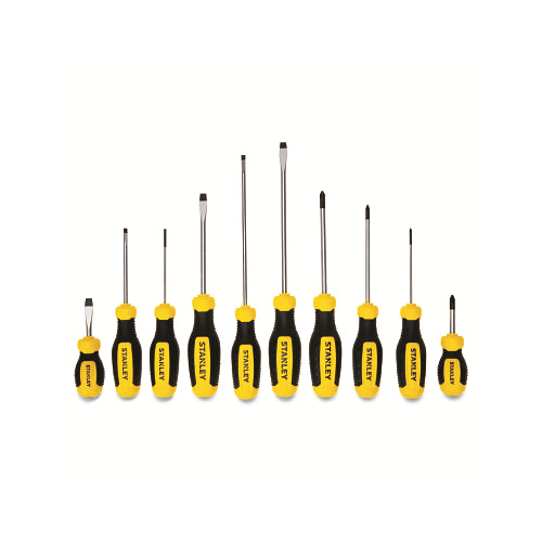 Stanley Screwdriver Set, 10 Pcs, Phillips/Slotted - 1 per ST - STHT60799