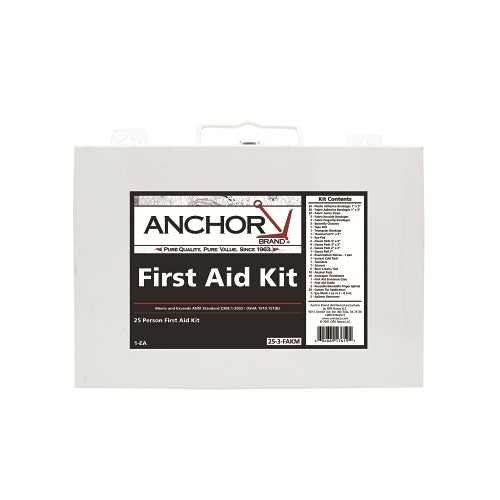 Anchor Brand 25 Person First Aid Kit, Metal Case, Wall Mount - 1 per EA - 825-03-12M