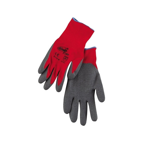 Mcr Safety Ninja Flex Palm/Fingertip Latex-Coated Work Gloves, Medium, Gray/Red - 12 per DZ - N9680M