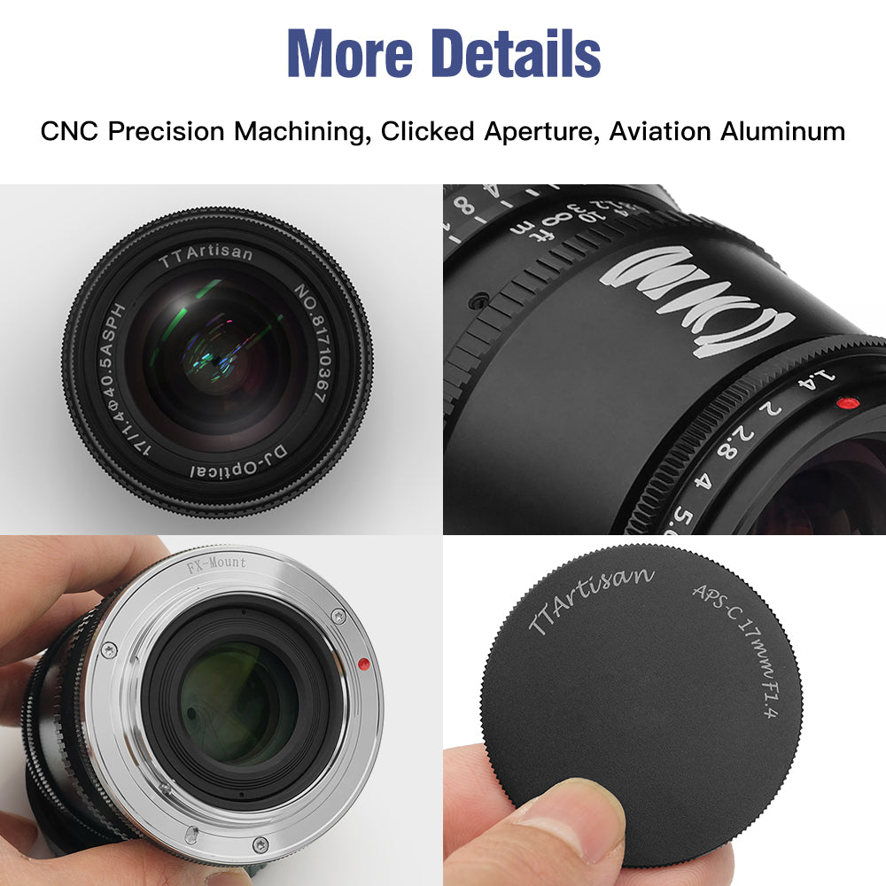 TTartisan 17mm F1.4 APS-C Lens For Sony E Fuji X Leica L M43