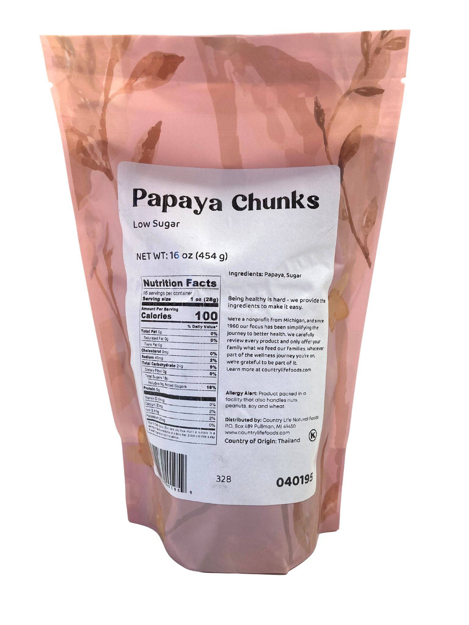 Papaya Chunks, Low Sugar