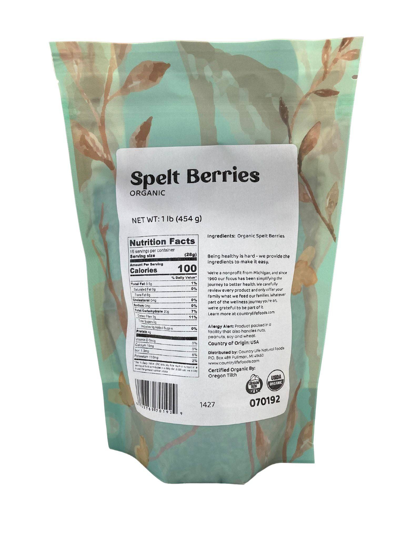 Spelt Berries, Organic