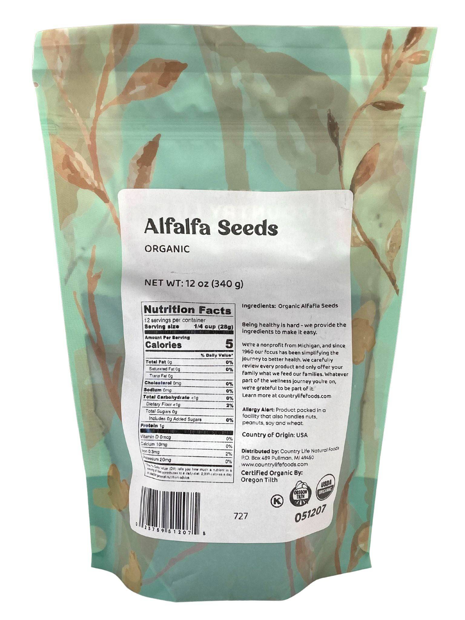 Alfalfa Seeds, Organic
