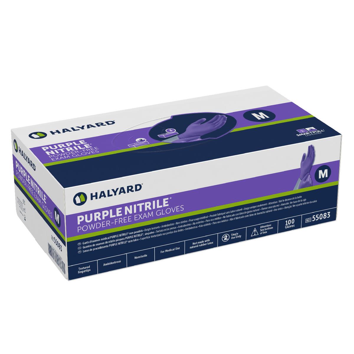 Halyard Purple Nitrile Exam Gloves Powder Free