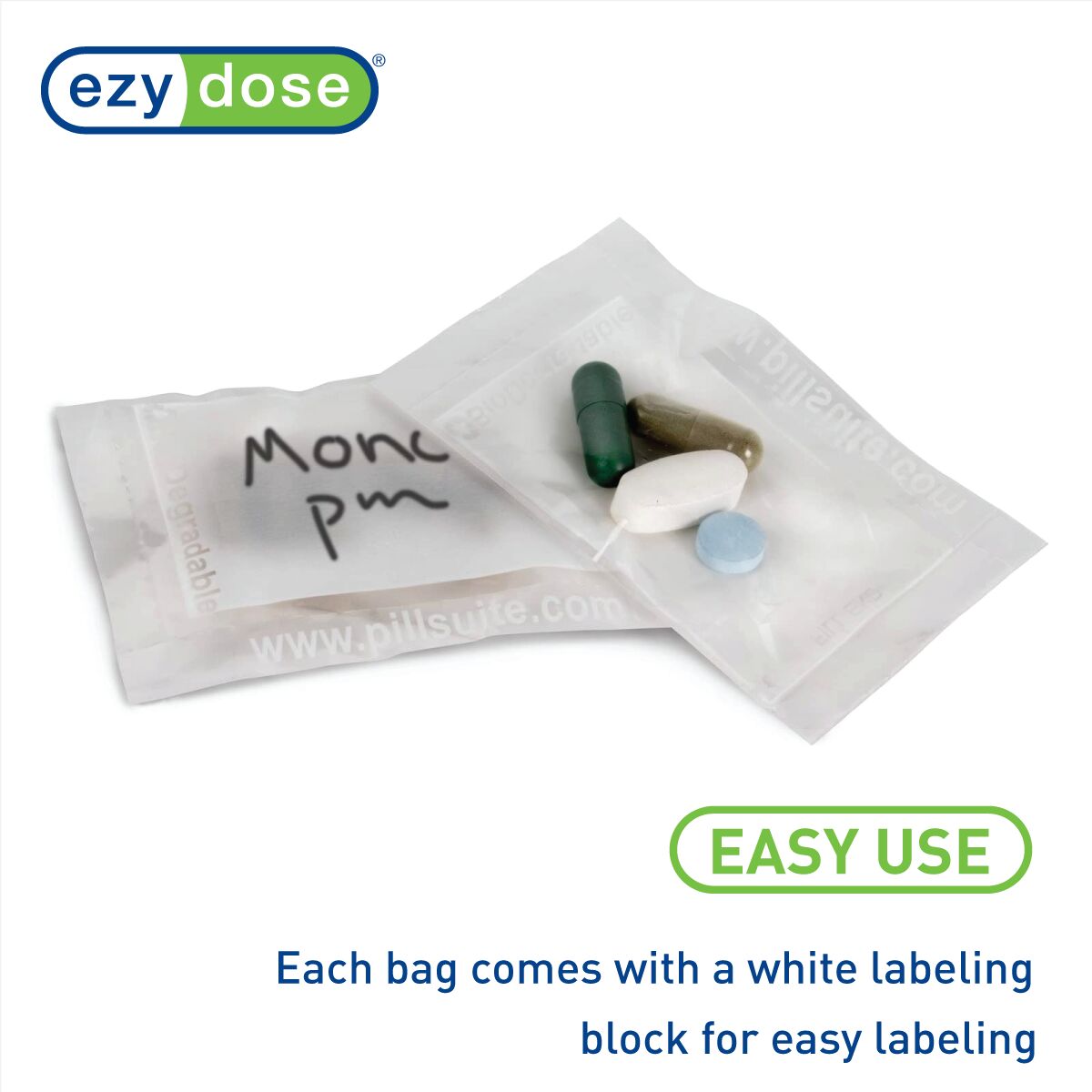 Ezy Dose? Pill/Vitamin Bags (2 rolls of 200)