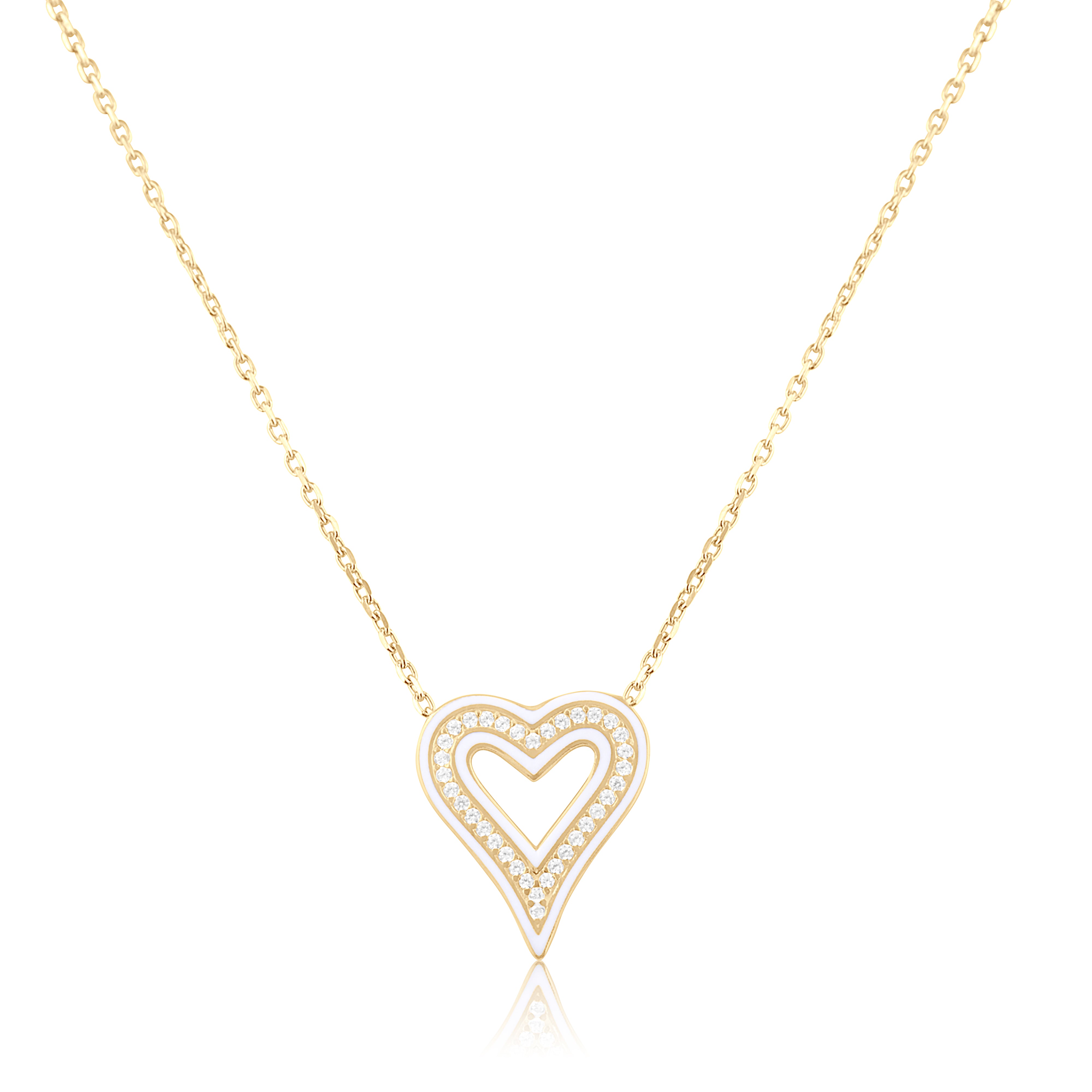 Enamel Open Heart Necklace