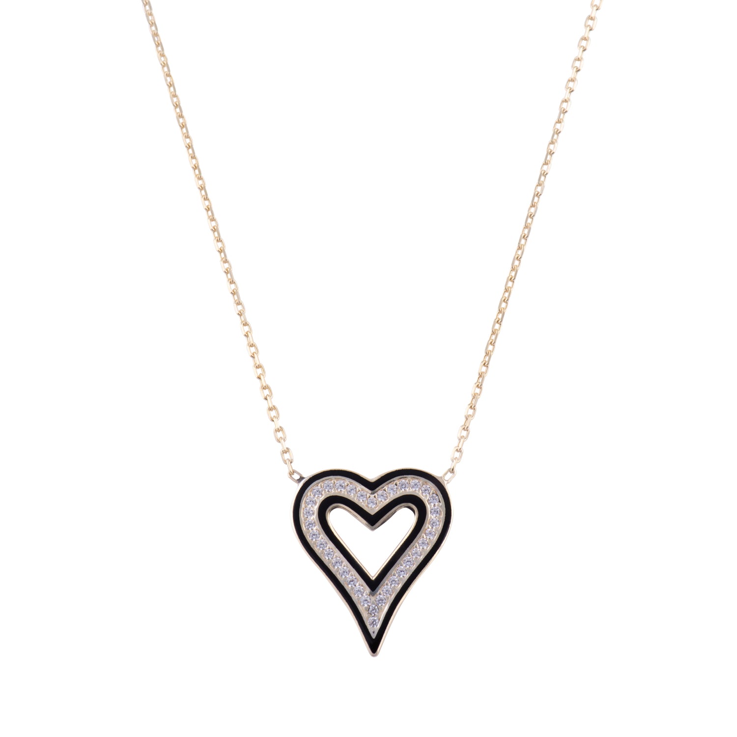 Enamel Open Heart Necklace