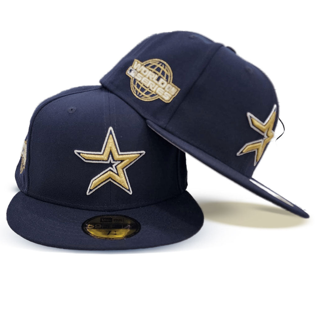 Navy Blue Houston Astros Gray Bottom 2005 World Series Side Patch New Era 59Fifty Fitted
