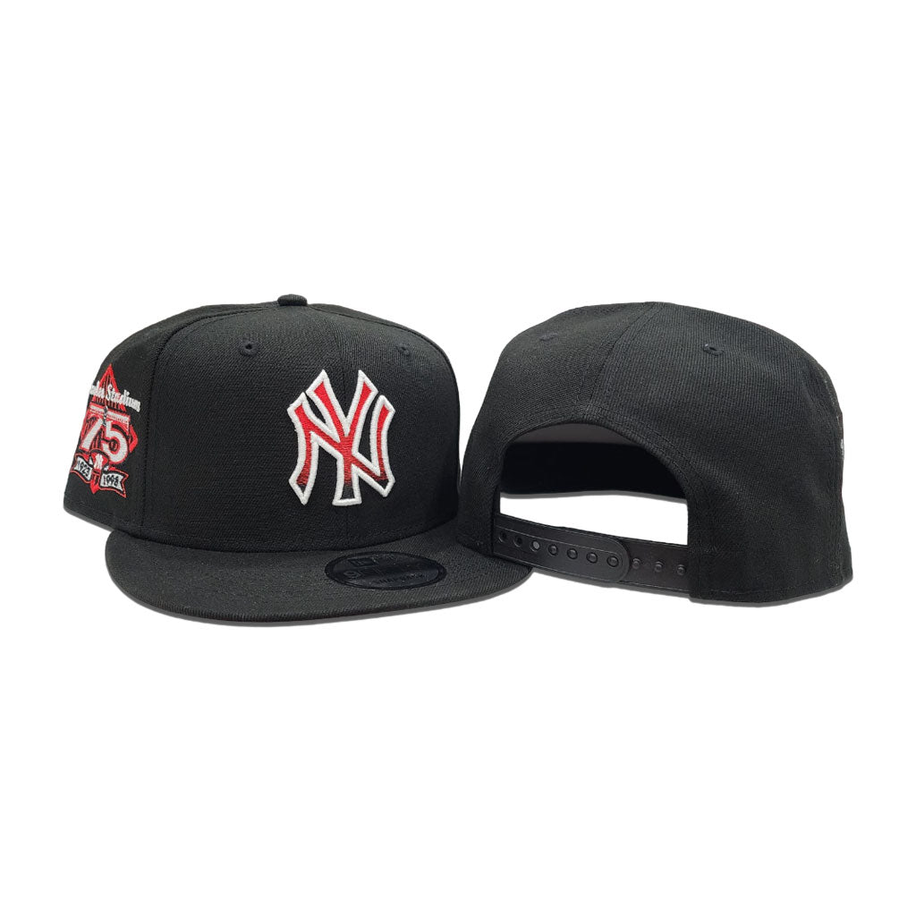 Black New York Yankees Gray Bottom 75th Anniversary Side Patch New Era 9Fifty Snapback