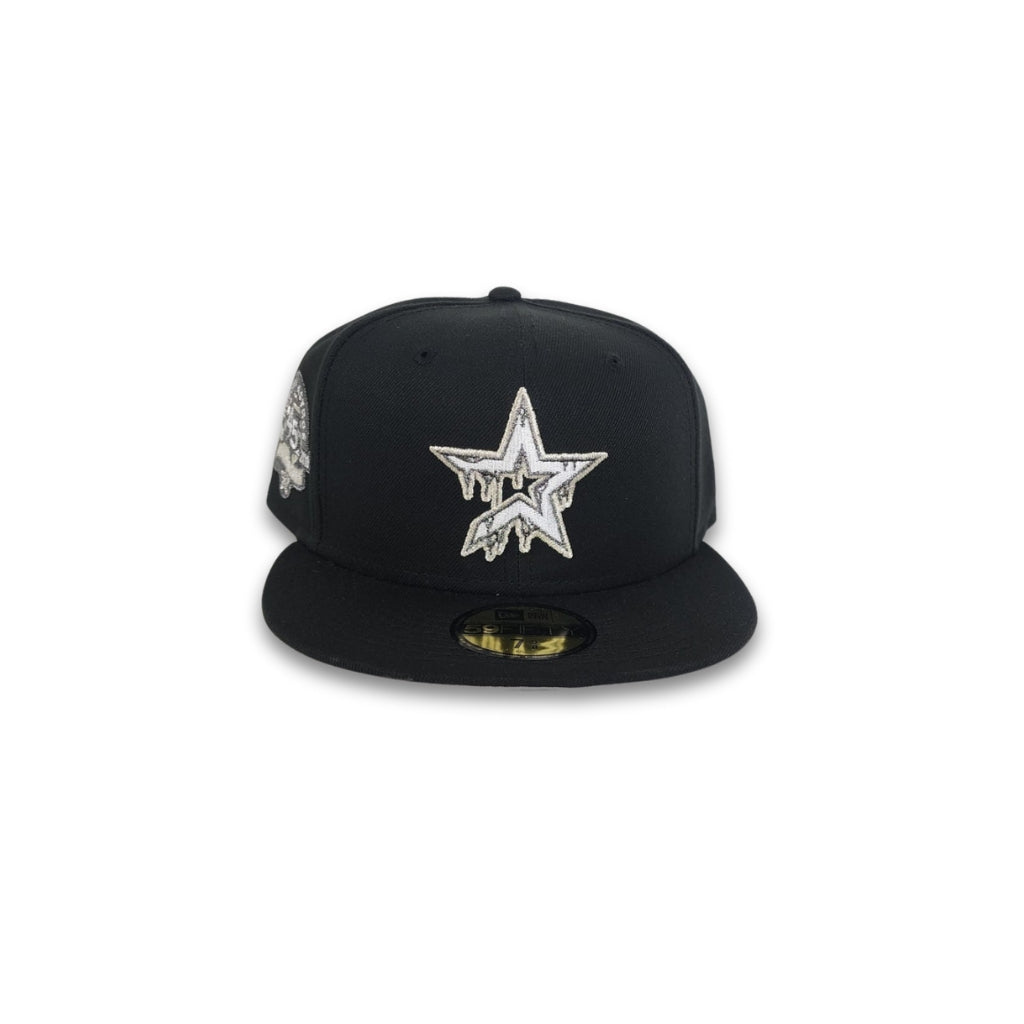 Black Houston Astros Drip Logo Gray Bottom 45th Anniversary Side Patch New Era 59Fifty Fitted