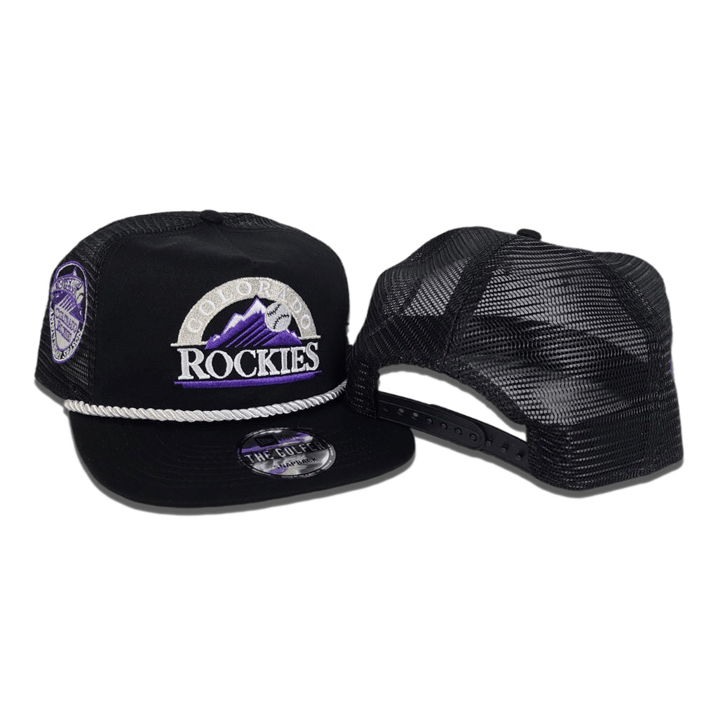 Black Trucker Colorado Rockies Green Bottom 10 Years Anniversary Side Patch New Era Snapback