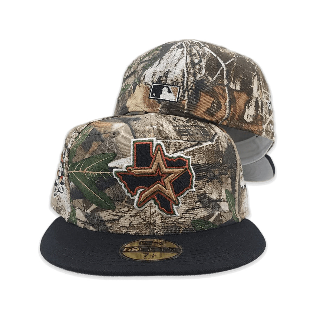 Real Tree Camo Houston Astros Black Visor Gray Bottom 45th Anniversary Side Patch New Era 59Fifty Fitted