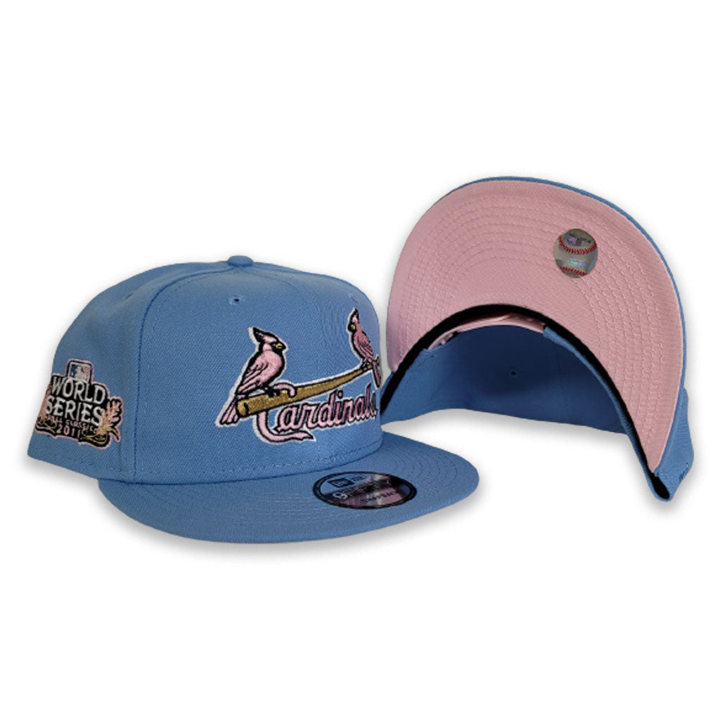 Sky Blue St. Louis Cardinals Pink Bottom 2011 World Series Champions Side Patch New Era 9Fifty Snapback