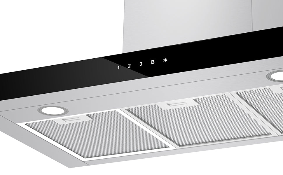 CIARRA 90cm Wall Mount Cooker Hood with Touch Control CBCS9102-OW